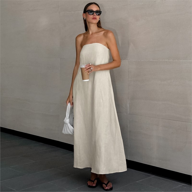 Linen Dress Wrap - Mode Elegante Einfache Design Liebsten Baumwolle