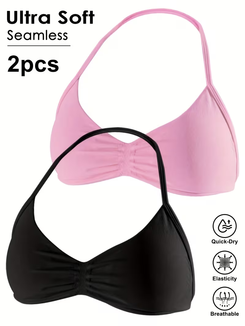 Crop Top Crochet - 2 Stück Nahtlose Sexy Rückenfreie Gym