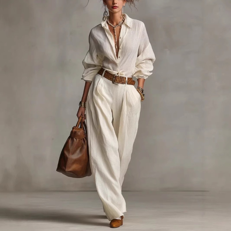 Frühling Sommer Elegantes Einf – Linen Pant Wide Bewertung und Preis