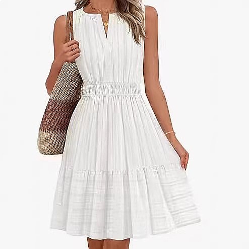 Frühling Sommer Damen Ärmellos – Linen Dress Wrap Bewertung und Preis