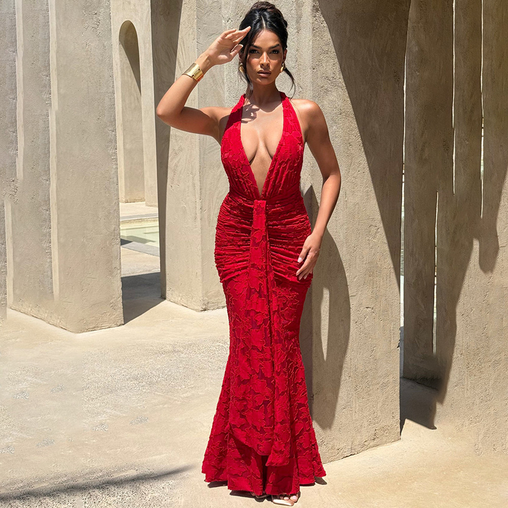 Sexy tief ausgeschnittenes, rü – Linen Dress Wrap Bewertung und Preis